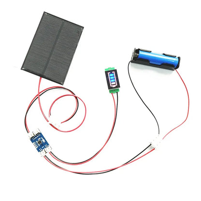 DIY 5V Solar Power Cell Kit – 160mA–500mA Panel with 1A Lithium Charging Controller