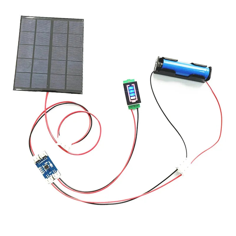 DIY 5V Solar Power Cell Kit – 160mA–500mA Panel with 1A Lithium Charging Controller