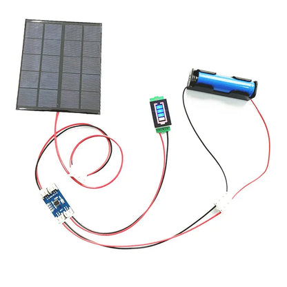 DIY 5V Solar Power Cell Kit – 160mA–500mA Panel with 1A Lithium Charging Controller