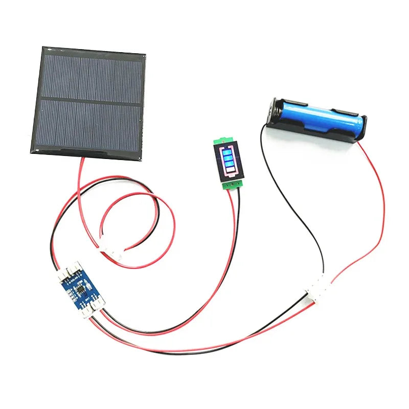 DIY 5V Solar Power Cell Kit – 160mA–500mA Panel with 1A Lithium Charging Controller