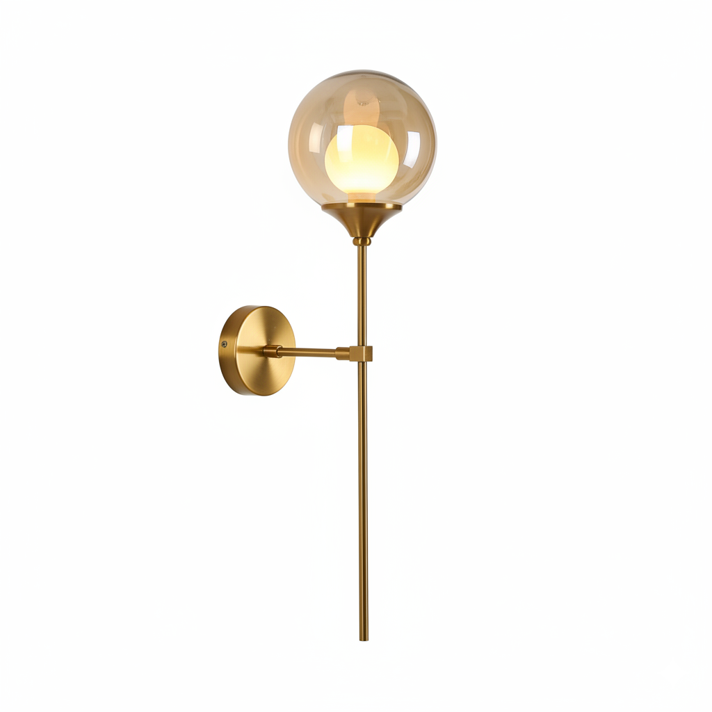 Modern LED Glass Ball Wall Lamp for Bedroom and Living Room