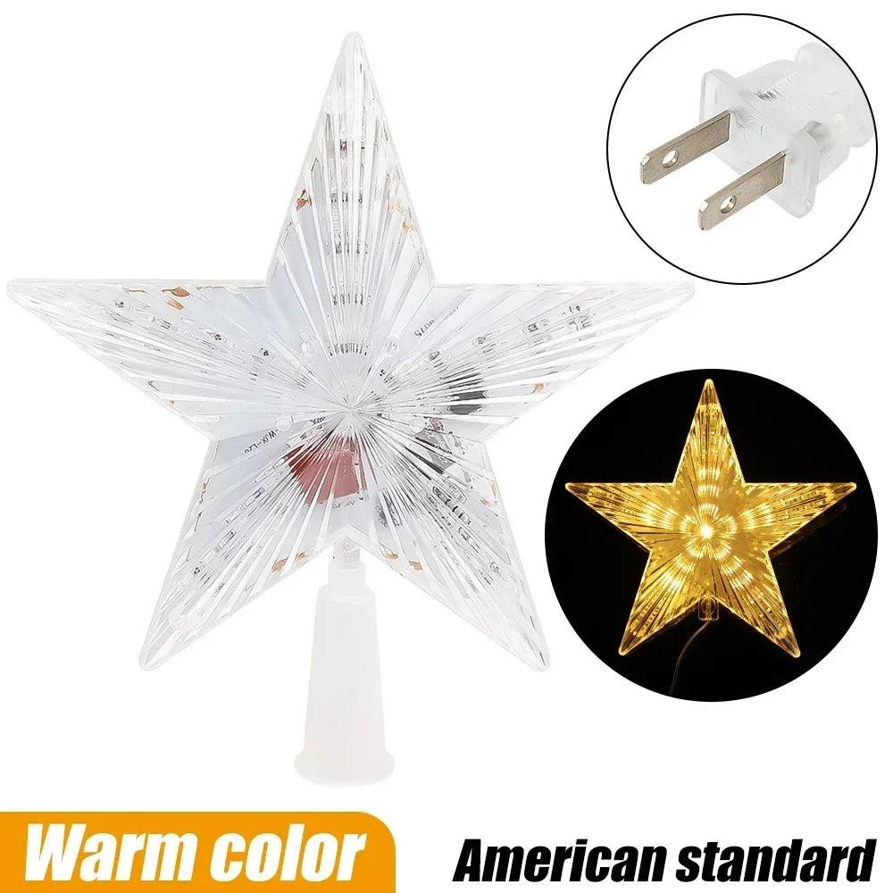 Shining LED Star for Christmas Tree Top – Radiant Xmas Night Light Decoration