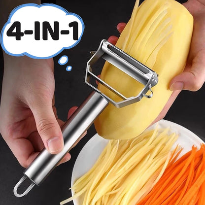 Multi-Function 4-in-1 Veg Peeler & Grater – Premium Stainless Steel Kitchen Too