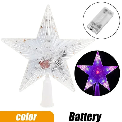Shining LED Star for Christmas Tree Top – Radiant Xmas Night Light Decoration