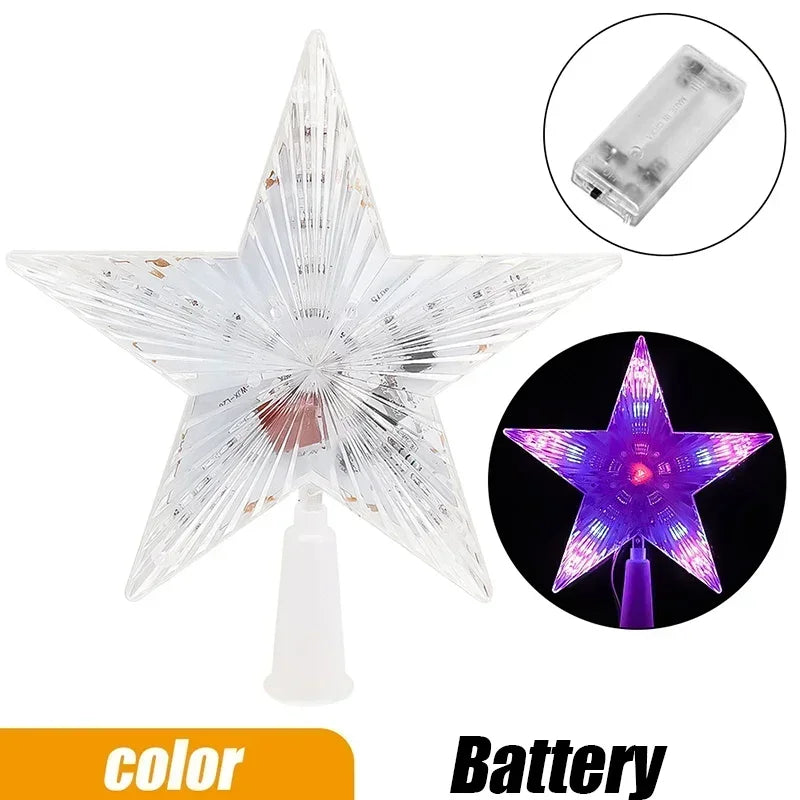 Shining LED Star for Christmas Tree Top – Radiant Xmas Night Light Decoration