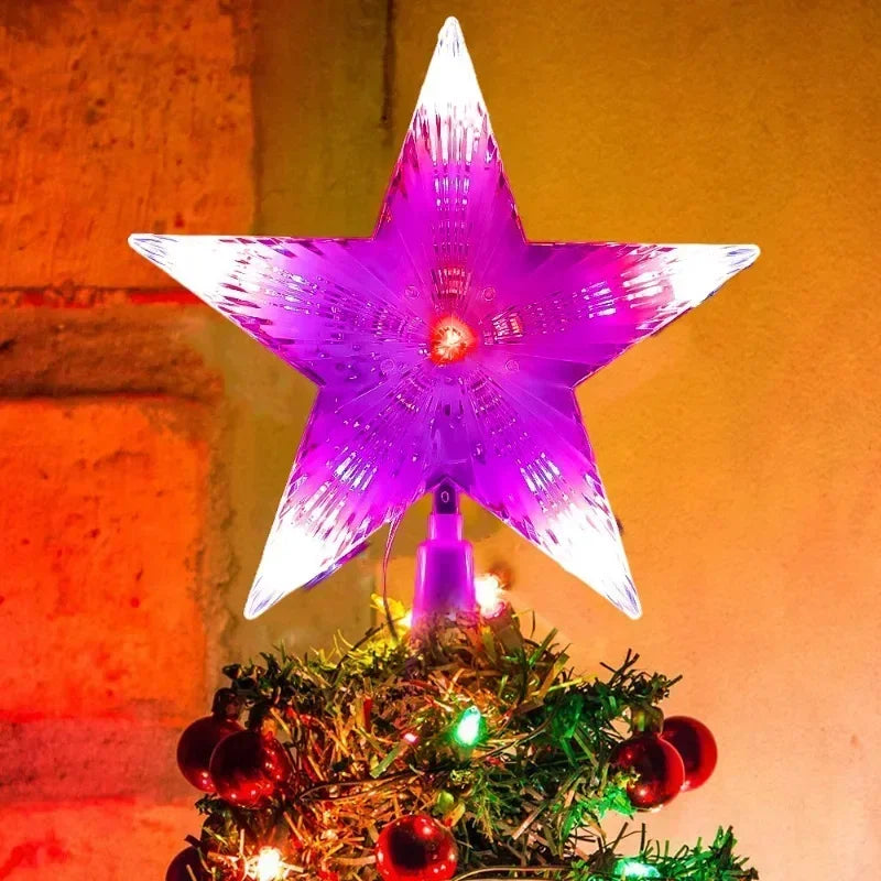 Shining LED Star for Christmas Tree Top – Radiant Xmas Night Light Decoration