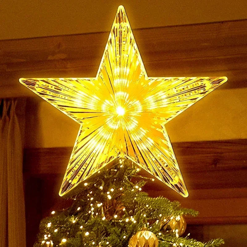 Shining LED Star for Christmas Tree Top – Radiant Xmas Night Light Decoration