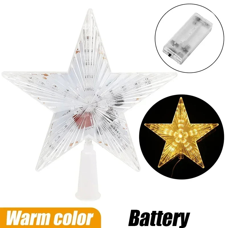 Shining LED Star for Christmas Tree Top – Radiant Xmas Night Light Decoration