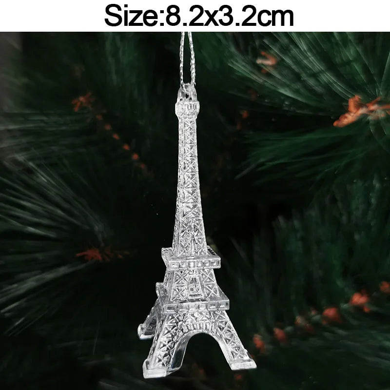 Christmas Crystal Acrylic Hanging Ornaments – 5pcs Snowflake & Elk Décor, New Year Gift