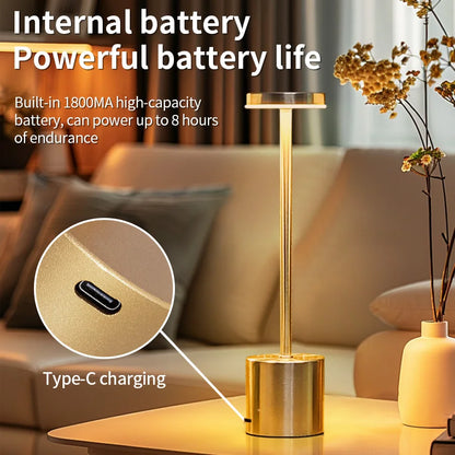 USB Rechargeable Touch Table Lamp with 3 Light Modes