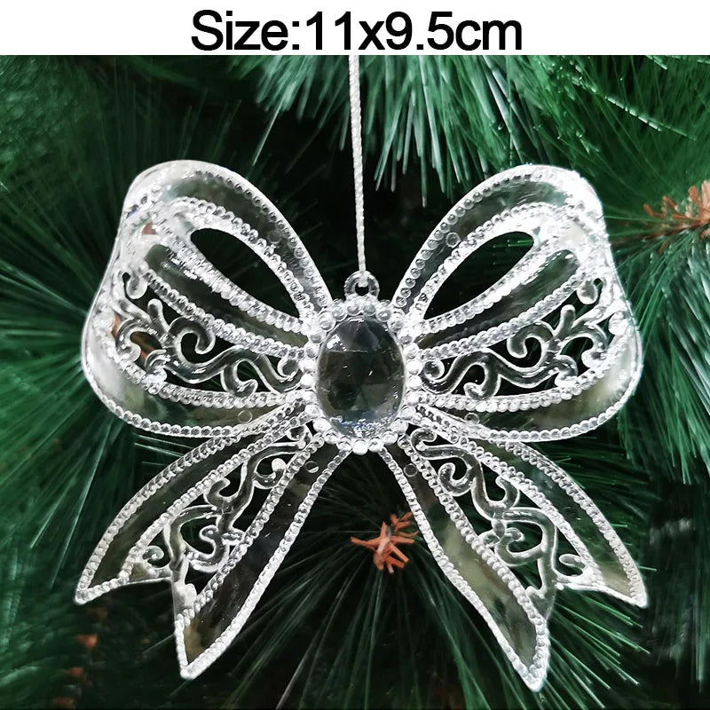 Christmas Crystal Acrylic Hanging Ornaments – 5pcs Snowflake & Elk Décor, New Year Gift
