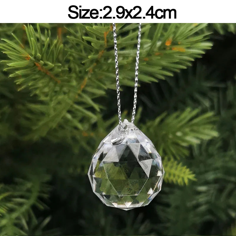 Christmas Crystal Acrylic Hanging Ornaments – 5pcs Snowflake & Elk Décor, New Year Gift