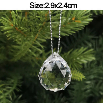 Christmas Crystal Acrylic Hanging Ornaments – 5pcs Snowflake & Elk Décor, New Year Gift