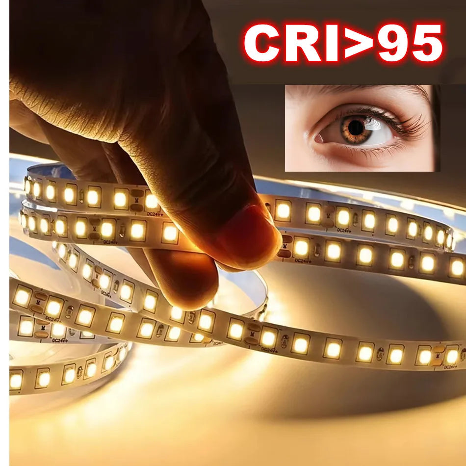 Flexible 2835 PCB LED Strip 10mm – 1200 LEDs, 1–10m Roll, DC12V/24V Indoor Lighting