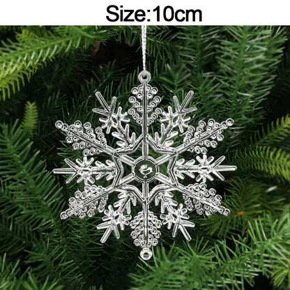 Christmas Crystal Acrylic Hanging Ornaments – 5pcs Snowflake & Elk Décor, New Year Gift
